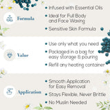 GiGi Hard Wax Beads, Soothing Azulene Hair Removal Wax for Sensitive Skin, 14 oz