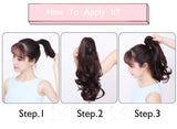 Hebelin 21" Ponytail Fishtail Braid Extension Long Clip on in Claw Clip Synthetic Ponytail Hairpieces Claw Jaw Braiding Hair