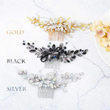 Yean Decorative Black Hair Comb Baroque Rhinestones Hair Accessories Headpiece for Women and Girls