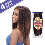 Milkyway Q Synthetic Hair Crochet Braids 2X Jumbo Senegal Twist 10" (4-Pack, 1)