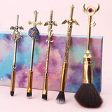 The Legend of Zelda Makeup Brushes Set Powder brush eyebrow brush, eye shadow brush, large fan brush 5pc suit.