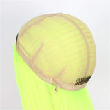 Sapphirewigs Straight Wigs Middle Part Silk Straight Hair Glueless Wigs for Black Women Synthetic Long Heat Resistant Fiber Neon Green Hair Wig Daily and Cosplay Wear