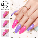 Modelones 12 Color Acylic Powder Violet Glitter Colorful Acrylic Nail Set Professional Polymer Colorful Acrylic Nails No Nail Lamp Needed