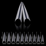 krofaue 500PCS Stiletto False Nail Tips Acrylic Gel Salon Tip Fake Nail 10 Size with box for Nail Art Salons and at Home (Clear)
