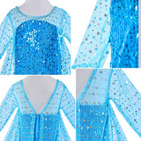 Luxury Princess Dress Costumes with Shining Long Cape Girls Birthday Party 2T 3T