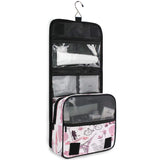 MAHU Toiletry Bag Valentine Paris Eiffel Tower Wash Bag Hanging Hook Multifunction Cosmetic Bag Portable Travel Makeup Organizer for Women Men