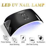 Lavender Violets Nail Art Gel Nail Manicure Bundle Set of LED UV Nail Lamp Light + Gel Polish Plain Pack with Base n Top Coat