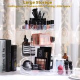SUNFICON Rotating Makeup Organizer Detachable Makeup Storage Tray Large Cosmetic Holder 360 Spin Makeup Carousel Display Case Caddy Vanity Bathroom Countertop Birthday Christmas Gift Acrylic Clear
