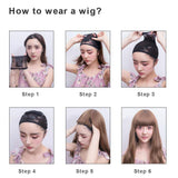 Winrase Middle Part Ombre Color Gradient Design Synthetic Short Straight Cosplay Daily Wigs with No Bangs Women Girls 12" Bob Wigs Included Wig Cap (Black-Dark Green)
