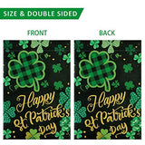 Unves St Patricks Day Garden Flag 12.5"x18" Vertical Double Sided, Shamrock Happy