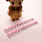 Lurrose 120Pcs Children False Nails Tips Cartoon Nails Press on Fake Nails Pre-glue Full Cover Nails Lovely DIY False Nails for Kids Girls (random pattern)