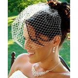 IVORY Couture Birdcage Bridal Face Veil on Comb