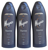 3 Bottles of Magno Marine Shower Gel 18.3oz./550ml