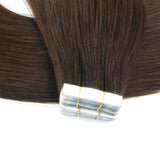 Lovrio Tape in Hair Extensions Human Hair, Colored Walnut Brown, Invisible Hair Extensions Tape In Hair 50 Gram 16 Inch 20 Pieces