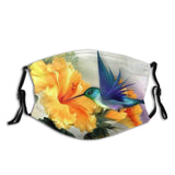 Comfortable Windproof mask，Flamingo Flower bird with flower painting，Printed Facial decorations for adult