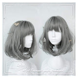 16 inch hair Gals Japan Harajuku Daily Hair Sweet Lolita Grey Wig Christmas Anime Cosplay Party Costume Super Natural Club Full Wigs
