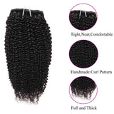 Brazilian Kinky Curly Clip in Human Hair Extensions 7pcs 25clips 125 Gram 14'' Curly Brazilian Virgin Hair Afro Kinky Clip in Hair Extensions (14 Inch)
