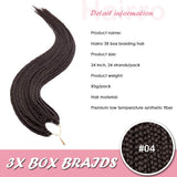 Box Braids Crochet Hair Extensions Pre Braided Box Braid Synthetic Pre Looped Crochet Braids Dreadlocks Ombre Jumpo Braiding Hair For Women 24 inch 24 Strands/Pack 3 Packs/Lot 255g #4