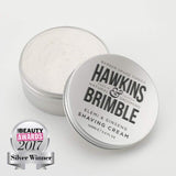 Hawkins and Brimble Shaving Cream 100ml / 3.4 fl oz - Male Shave Soap Lotion Good Lather | Lightly Fragranced Nice Aroma