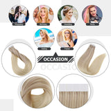Full Shine Tape in Hair Extensions Real Human Hair Balayage Tape in Extensions Seamless Hair Extensions Ombre Glue in Hair Extensions Pu Tape Hair 50 Gram