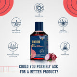 Beardhood Onion Oil with Redensyl for Hair Growth and Anti Hairfall - 20% Red Onion Extract, For Men & Women, Mineral Oil & Paraben Free, 250ml