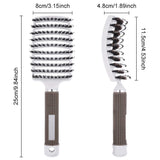2 Pcs Boar Bristle Hair Brush Curved Vented Detangling Brush for Women and Men, Quick Blow Drying Brush Anti-frizz Styling Hair Brush for Long, Thick, Curly, Straight, Thin Hair, Wet or Dry Use