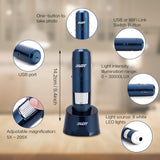5-200X Scalp Detector, Digital Hair Skin Analyzer Microscope for Hair Follicle Testing and Skin Analysis, Magnifier Analyser Device with 200MP Camera Wireless Wifi + USB Connect