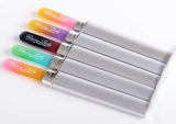 ClassyLady Professional Glass Nails File - Crystal Finger Nail Files For Natural and Acrylic Nails, Double Sided Glass Nail File instead of Emery Boards and Buffers (Colour 5pk with Case)