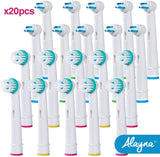 Alayna Ortho Replacement Electric Toothbrush Heads - 20 Pack Power Tip & Ortho Generic Replacement Brush Heads for Braces & Dental Work