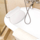 Bath Pillow, Waterproof Bathtub Spa Pillow for Tub Non-Slip Padded Comfort Support Pad Pillow with 7 Suction Cups for Neck, Shoulder and Head Support (White)