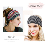 Gortin Boho Headbands Leopard Hair Bands Knoted Turban Headband Stretch Twist Head Wraps Stripe Cloth Head Bands for Women and Girls 3 Pcs