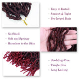 Faux locs crochet hair 18 inch, goddess locs, crochet hair for black women, nu locs extensions, Kanekalon Synthetic, Low Temperature Heat Resistant, Pre looped Hair nu 6Pcs- TBUG