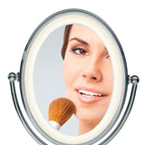 Conair Reflections LED Lighted Collection Double-Sided Makeup Mirror, 1x/7x magnification, Polished Chrome