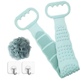 Back Exfoliating Scrubber, Silicone Body Scrubber with Soft Brush Bristles and Massage Dots, Loofah Back Scrubber for Shower/Bathing (Green)