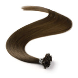 Vlasy 28inch 25g/lot Pre bonded Nail Tip Human Hair Extensions Straight 8# Ash Brown Keratin Fusion U Tip Hair (8#)