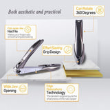 Nail Clippers 3 PCS - No Splash Nail Clippers with Nail File, Bionics Design Fingernail&Toenail Clippers Set for Men and Women, Kids and Seniors(Small and Big) (Black 3PCS)