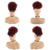 CHOOH Afro High Puff Hair Bun Ponytail Drawstring With Bangs Synthetic Short Kinkys Curly Pineapple Pony Tail Clip in on Wrap Updo Hair Extensions for African American Women (1B/Bug)