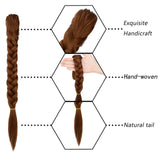 Hebelin 21" Ponytail Fishtail Braid Extension Long Clip on in Claw Clip Synthetic Ponytail Hairpieces Claw Jaw Braiding Hair