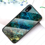 PHEZEN Marble Case for iPhone XR Case Cover for Girl Women, Marlbe Pattern Tempered Glass Back Cover Panel with Soft TPU Bumper Frame Shock Absorption Protective Case for iPhone XR,Green