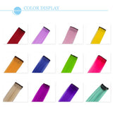 Kyerivs Colored Clip in Hair Extensions 20 inch Rainbow Heat-Resistant Straight Highlight Hairpieces Halloween Cosplay Dress Up Fashion Party Christmas New year Gift For Kids Girls 12 Color in 24 pcs