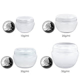 Beauticom 10G/10ML Frosted Container Jars with Inner Liner for Scrubs, Oils, Salves, Creams, Lotions, Makeup Cosmetics, Nail Accessories, Beauty Aids - BPA Free (24 Pieces, White)