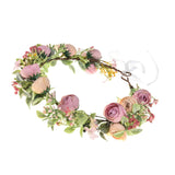 DreamLily Girls Camellias Flower Crown Birthday Photo Pops Hair Wreath Wedding Festival Floral Headpiece XM11 (C-Pink)