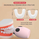 Ultrasonic Electric Toothbrush,2020 New Model Ultrasonic Kids Electric Toothbrush,U Type Whitening Toothbrush,IPX7 Waterproof,4 Gear Speed, 3-7 Years(Color-Pink)