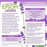 SaltWorks Ultra Epsom Bath Salt Bag, Translucent to White Crystals Lavender 32 Ounce