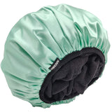 UWEIVV Extra Large Mint Green Triple Layer Shower Cap for Women Microfiber Terry Cloth Silky Satin 100% Waterproof Shower Hat Reusable Breathable Plus Size Hair Hat for Large Long Natural Hair Ladies