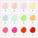 TOMICCA Gel Nail Polish Set 12 Pcs Macaroon Bright Neon Green Pink Orange Gel Polish Soak Off UV LED Pastel Nail Gel Polish for Spring Summer Gel Manicure Kit Home Salon Gift Set