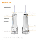 ANSWER Y&M Cordless Water Flosser, 300ML Water Pick Teeth Cleaner 40 Days Battery Life Portable IPX7 Waterproof Dental Oral Irrigator Home & Travel for Braces and Bridges Care