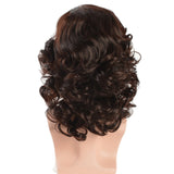 BERON Men's Short Curly Brown Wig Heat Resistant Natural Looking for Halloween Cosplay Party Costume or Daily Use (Dark Brown)
