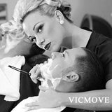 Professional Barber Straight Edge Razor Safety with 100-Pack Derby Blades - 100 Percent Stainless Steel - by VICMOVE (1 razor + 100 blades)