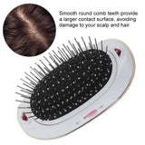 Electric Smoothing Massage Brush Comb, Portable Electric Hair Ionic Brush Hair Straightener Brush Negative Ion Comb Promotion Blood Circulation Relief, Anti-Static and Anti-frizzHair Tools (Pink)